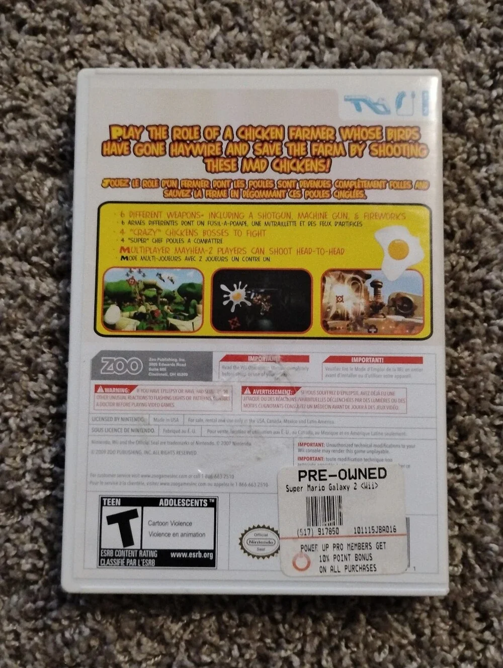 Chicken Blaster (Nintendo Wii) CIB - Complete with Case, Manual & Disc